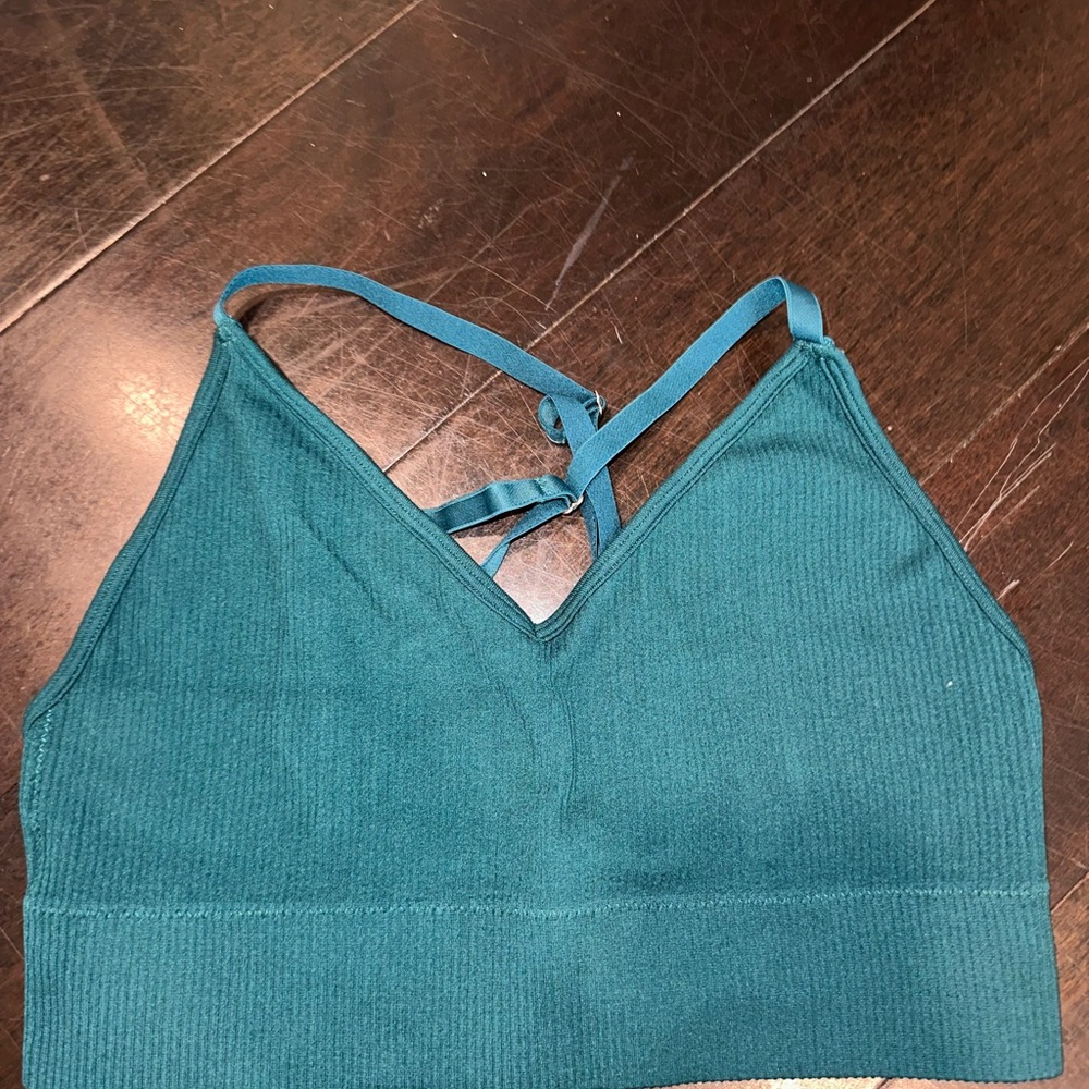 Teal Ribbed Bralette